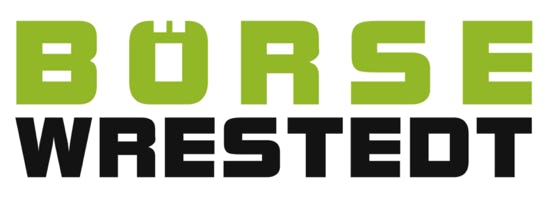 Grüner Text "BÖRSE" über schwarzem Text "WRESTEDT" auf weißem Hintergrund - Logo.